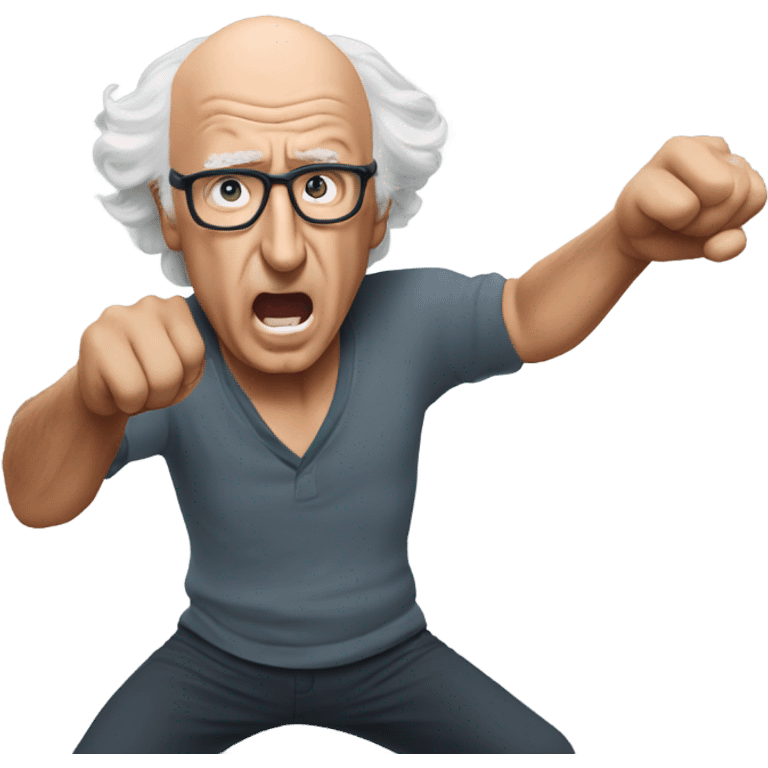 Larry David  punching  emoji