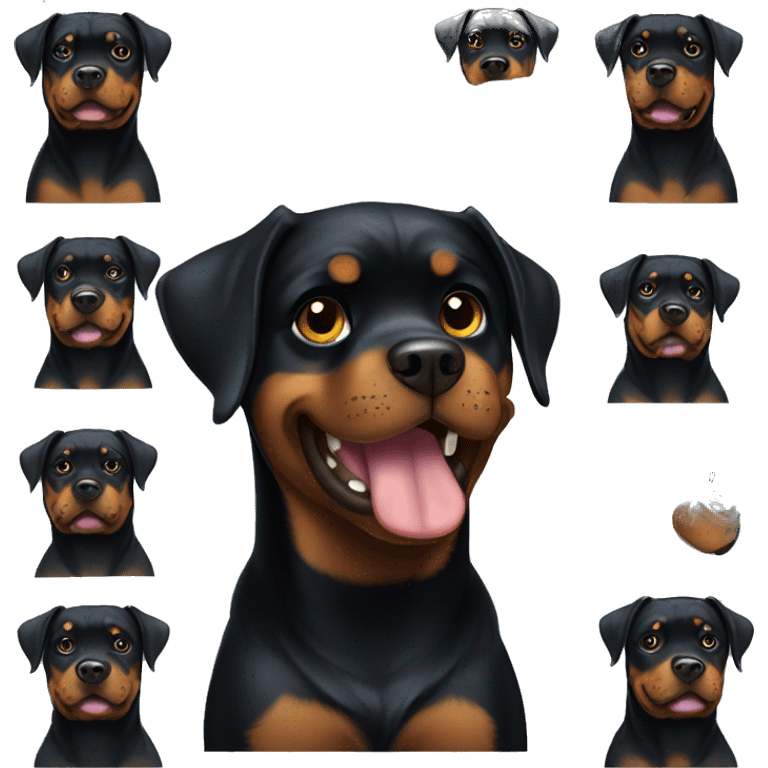 Um cachorro rottweiler  emoji