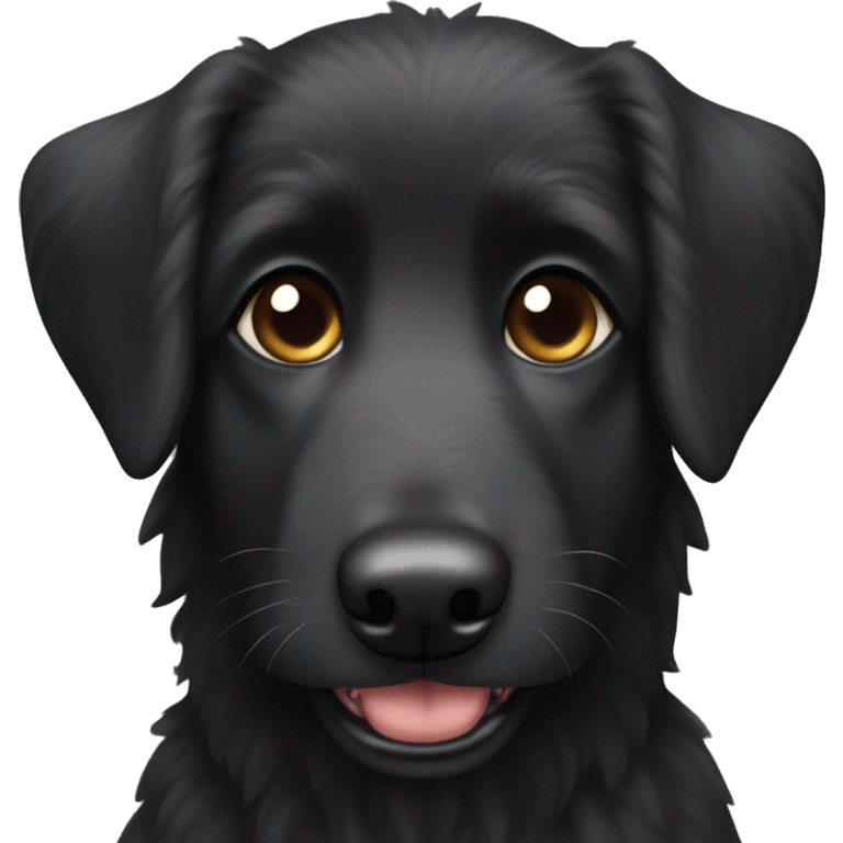 Black German Shepard poodle mix dog who has a little bit of white on his face  emoji