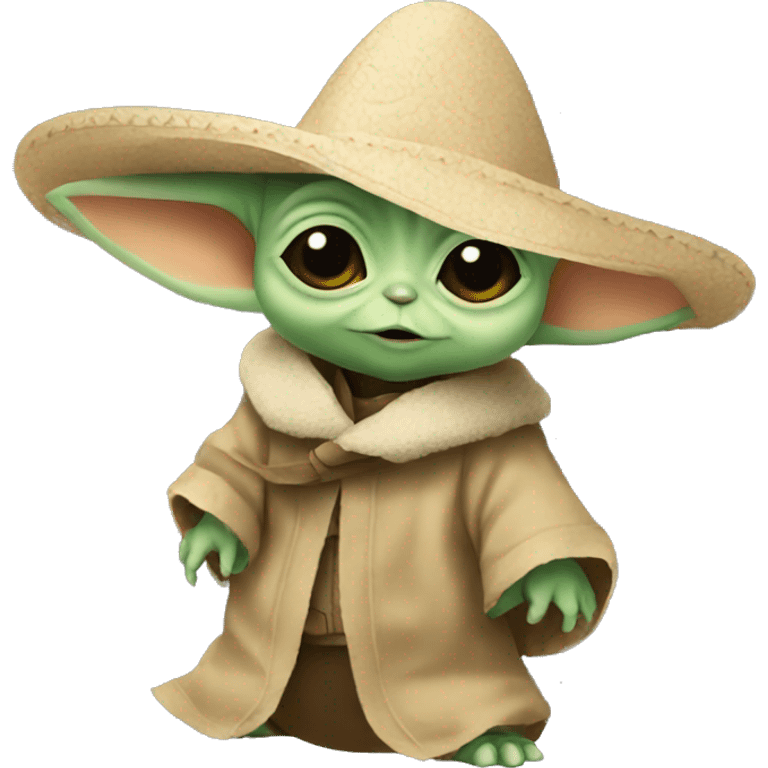 Baby yoda wearing a sombrero emoji