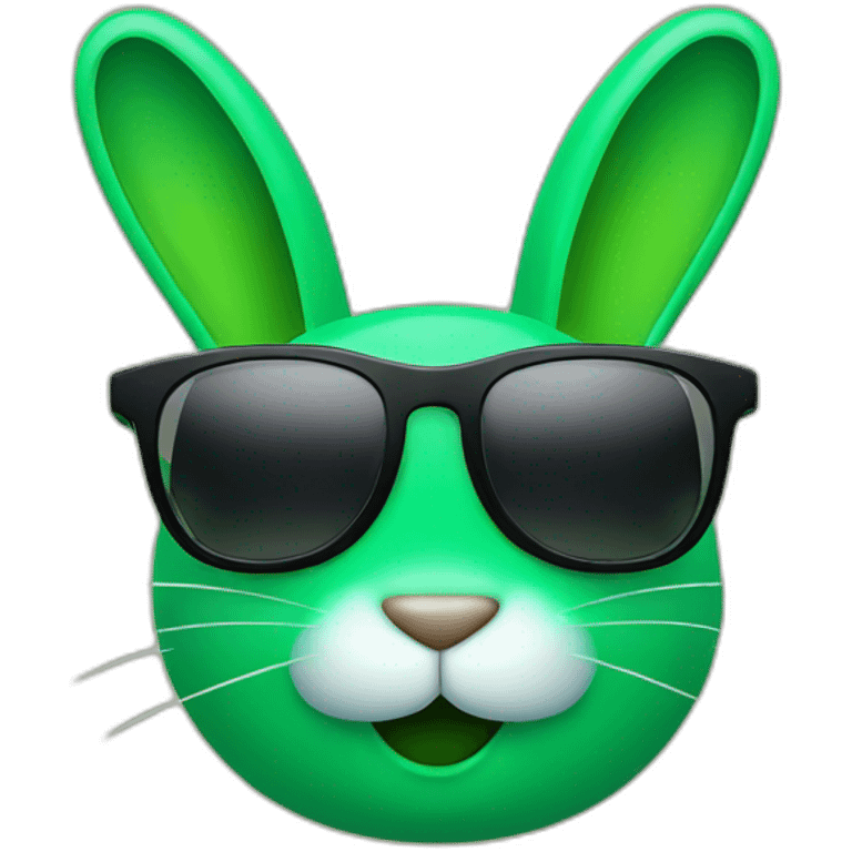 green rabbit winking sunglasses emoji