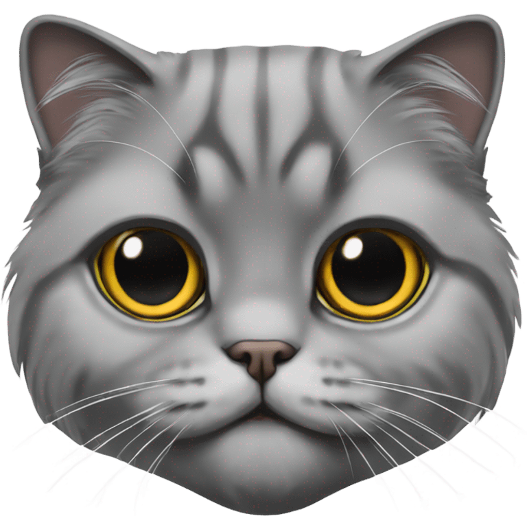 scottish fold cat gray long-haired  emoji