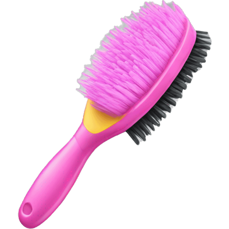 Pink hair brush emoji