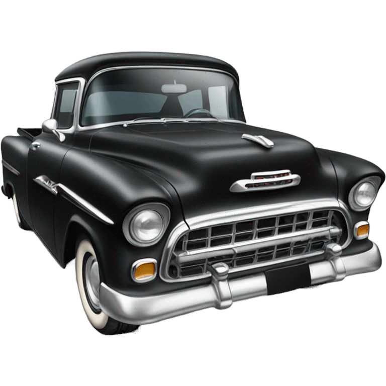 Black 55 Chevy with blower emoji