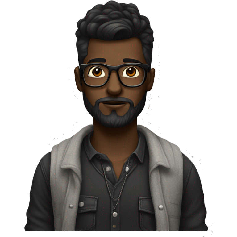 hipster dark wear emoji