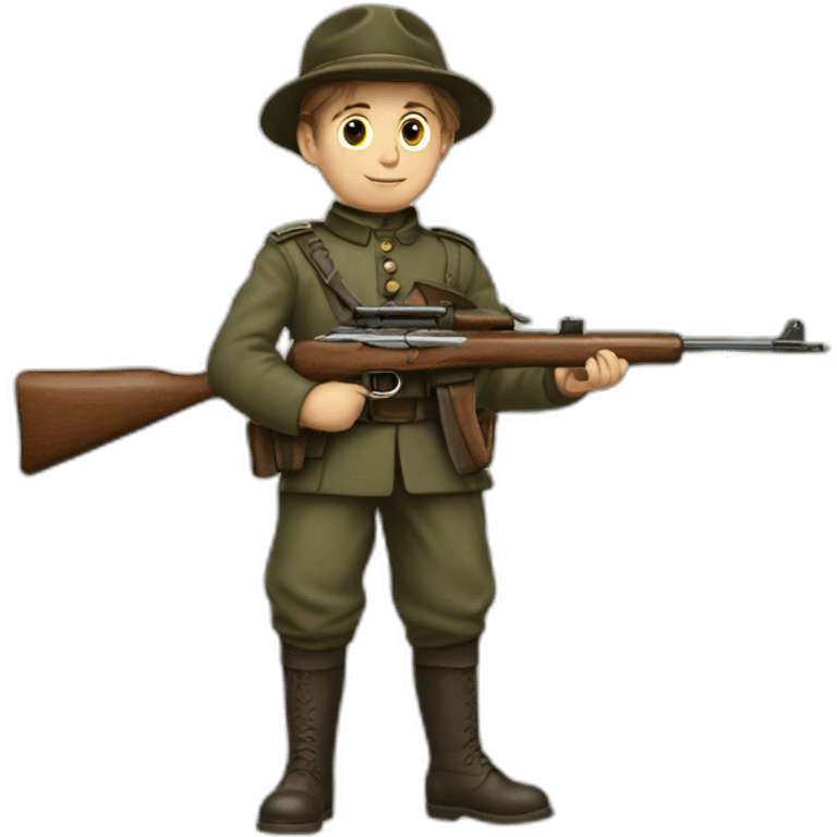 young ernst junger with a rifle emoji