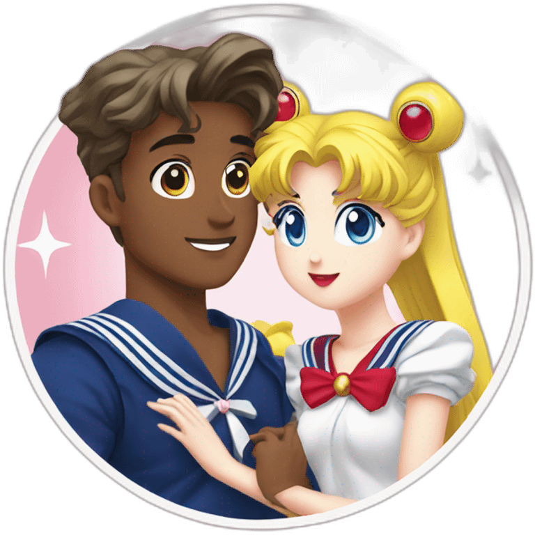 Sailor moon with sailor on the moon emoji