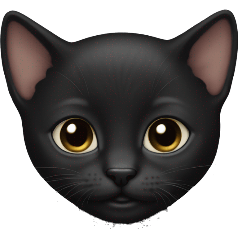 black kitten with no hair on lips emoji