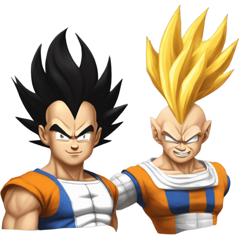 Vegeta and goku with super Saiyan 4 emoji