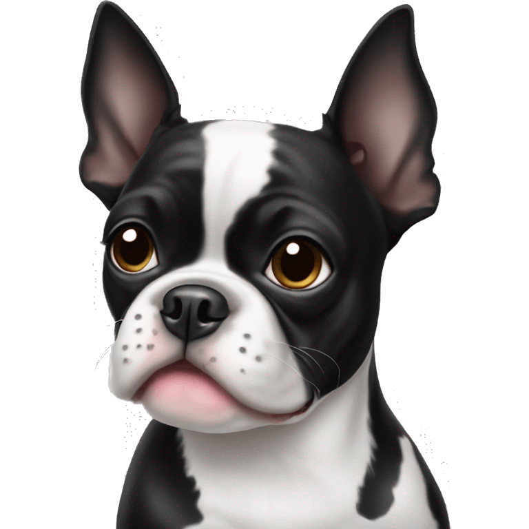 Black and white Boston terrier  emoji