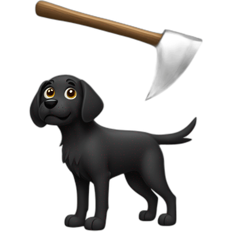 black-dog-with-pickaxe emoji