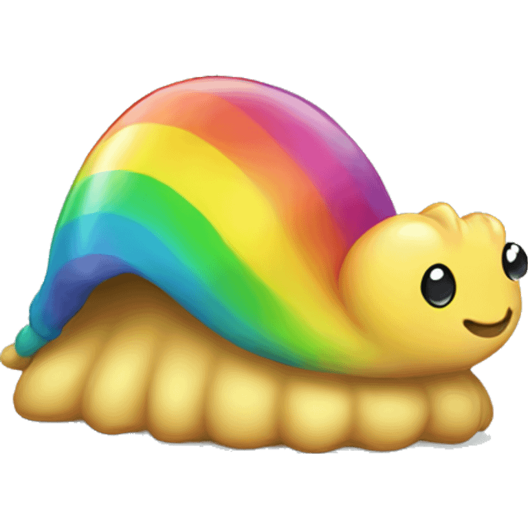 Chibi slug with rainbow accessories   emoji