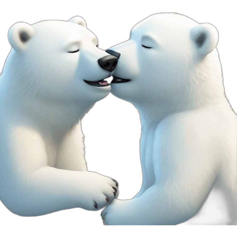 Bear kiss polar bear emoji