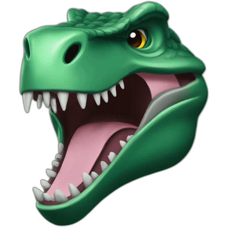 dark green raptor head scream emoji