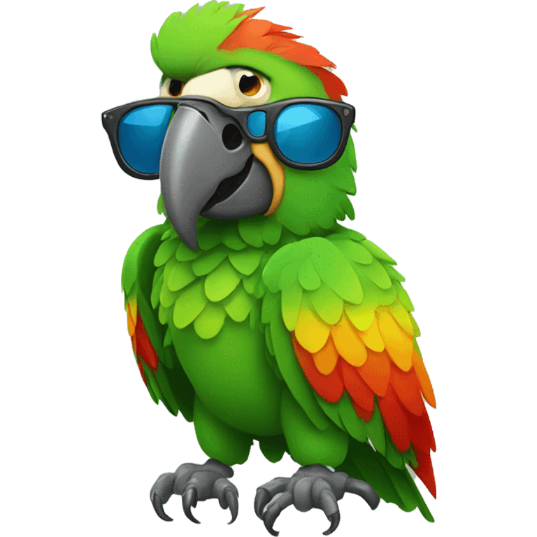 Parrot with sungasses emoji