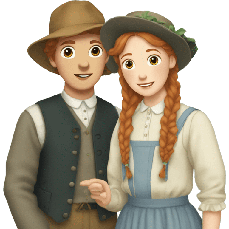 anne of green gables with best friend  emoji