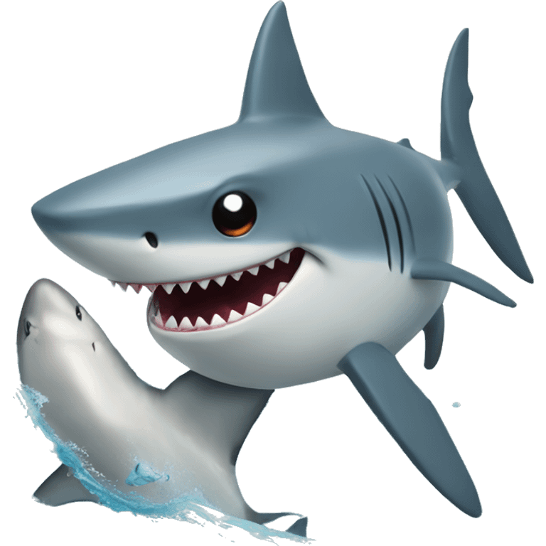 Shark yapping in the ocean emoji