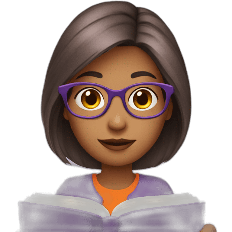 highlights-medium-hair-girl-wearing-purple-blouse-reading-a-orange-book-without-glasses emoji