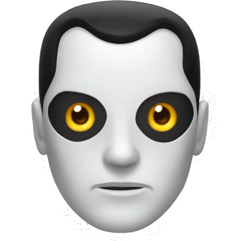 Data the white android with yellow eyes and black hair from Star Trek emoji