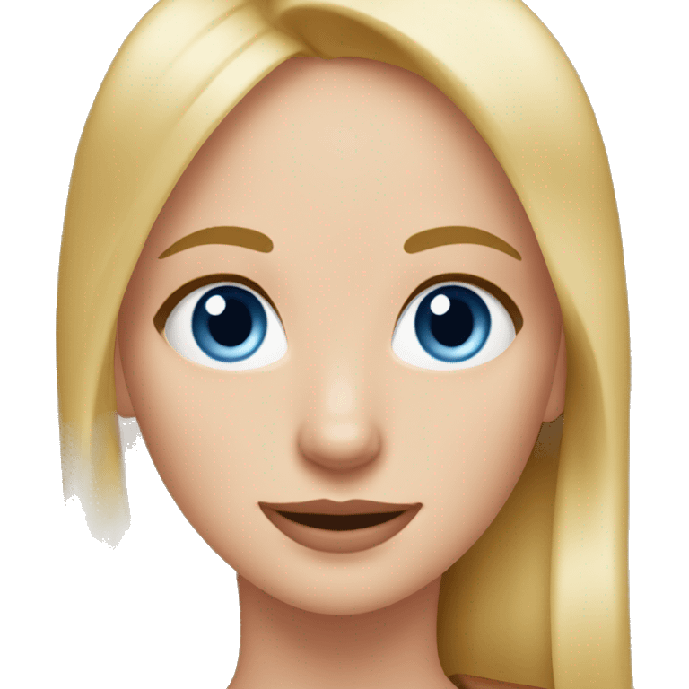 Girl with blue eyes blonde hair with a sausage dog  emoji