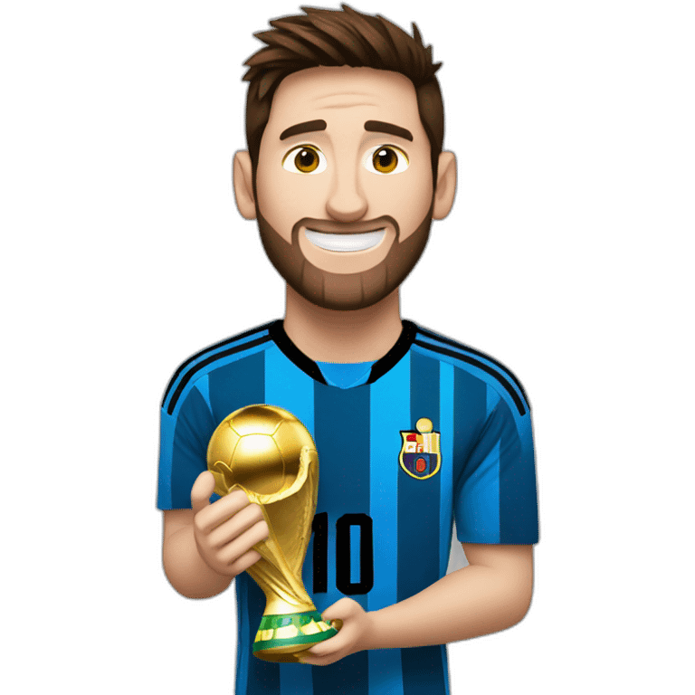 Messi holding world cup emoji