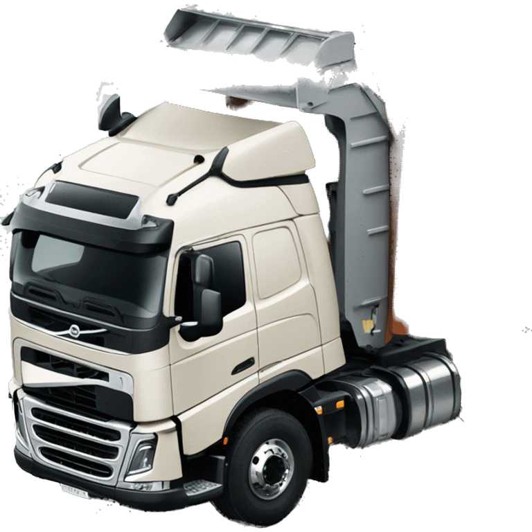 volvo truck side angle with tipper emoji