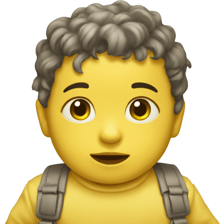 Yellow baby with quaff emoji