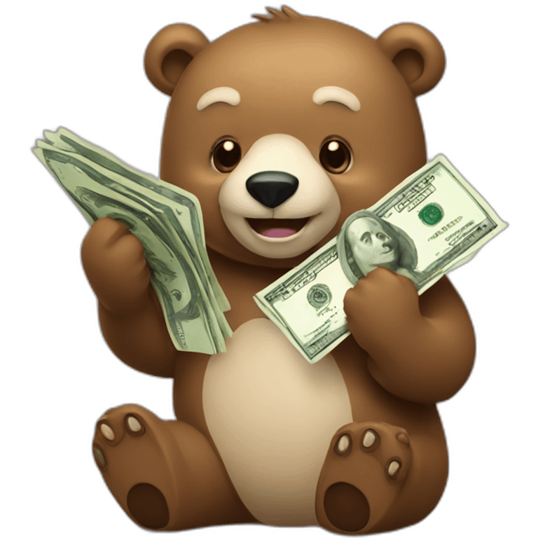 bear holding money emoji