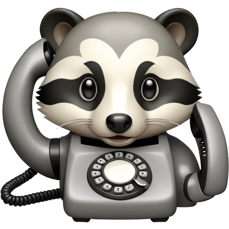 badger on a corded phone emoji