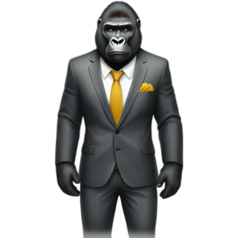 Gorilla wearing a beautiful suit emoji