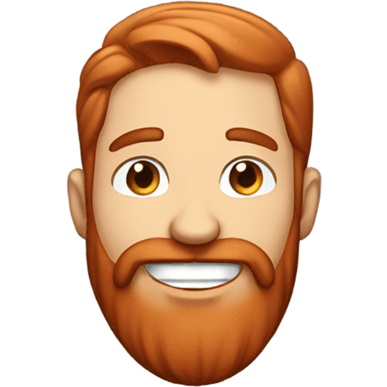 Bearded red haired man missing one front tooth smiling emoji