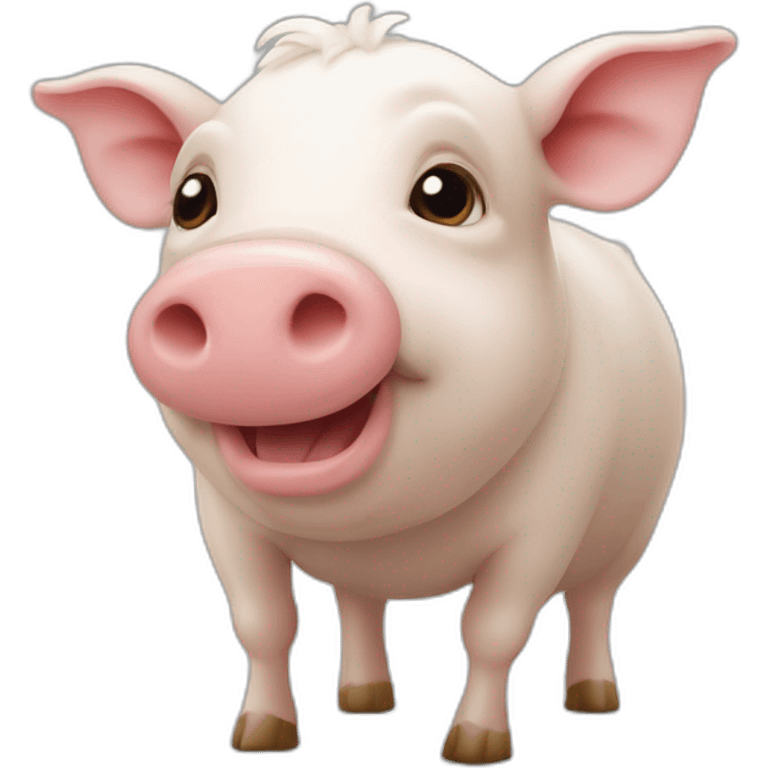 Un cochon sur une vache emoji