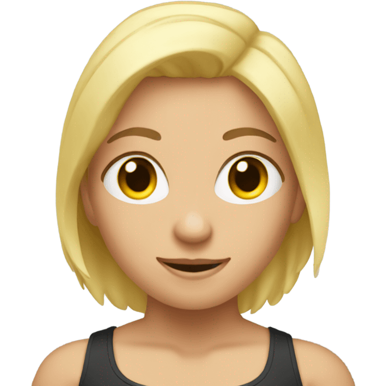 I need  a blond woman doing weights  emoji