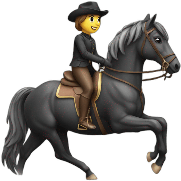 Horse riding on a horse emoji