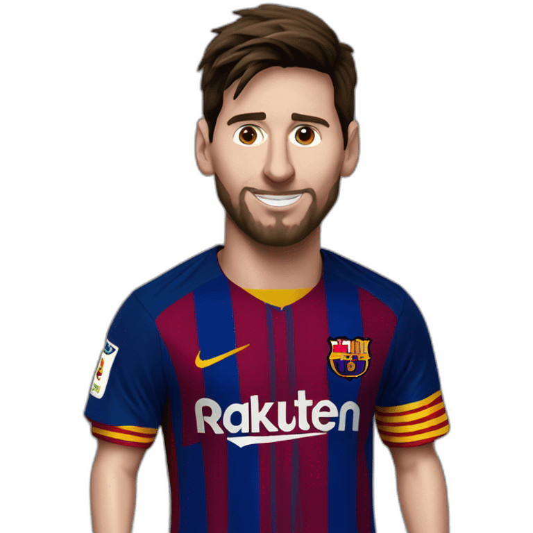 lionel messi with barça shirt emoji