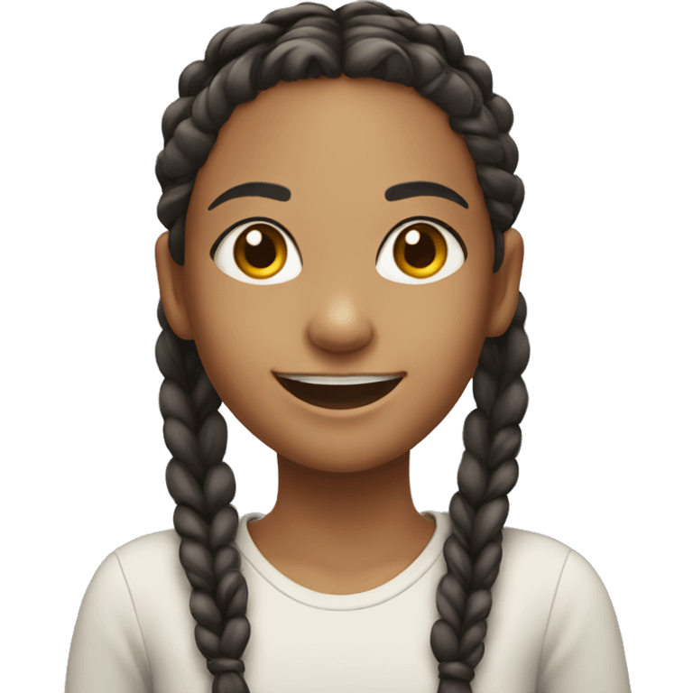 smiling girl with braids emoji