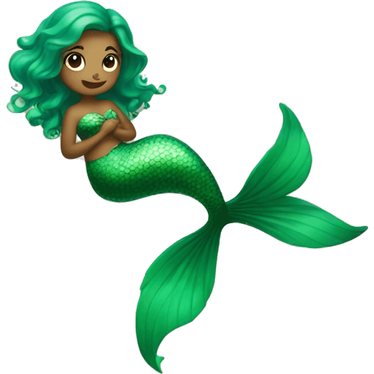 little green mermaid with tail  emoji