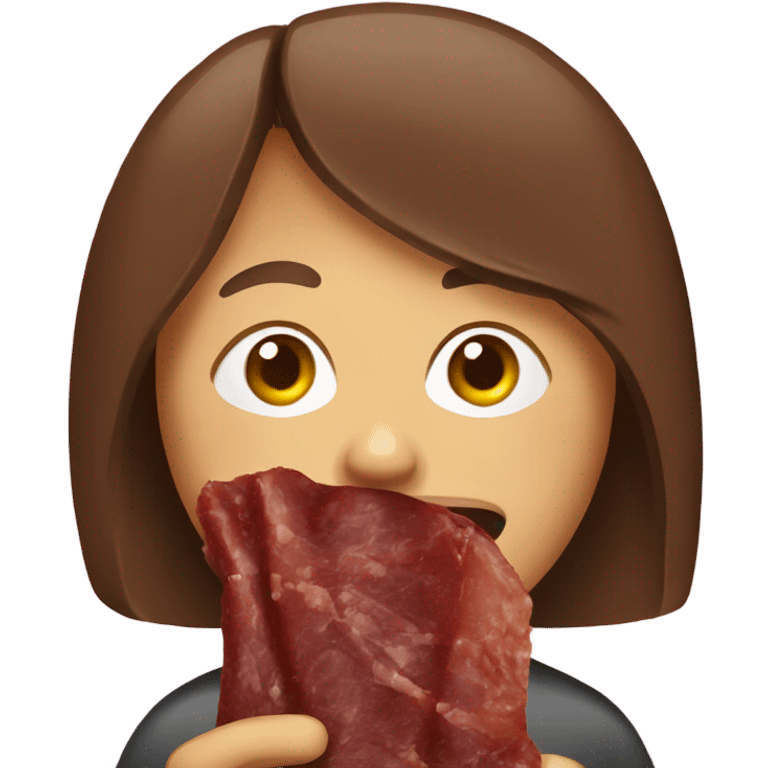 Person eating beef jerky emoji