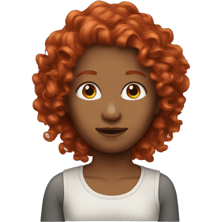 Redhead emoji long curly hair emoji