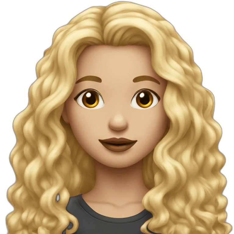 girl with long blonde wavy hair, a lip piercing and nose piercing emoji