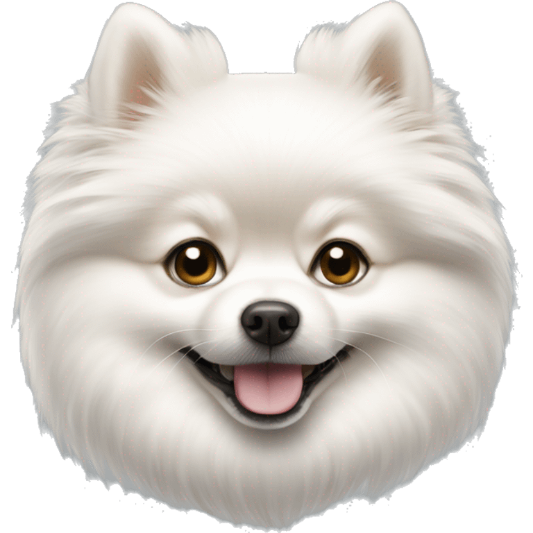 White cute Pomeranian  emoji