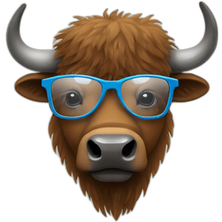 Un bison avec des lunettes emoji