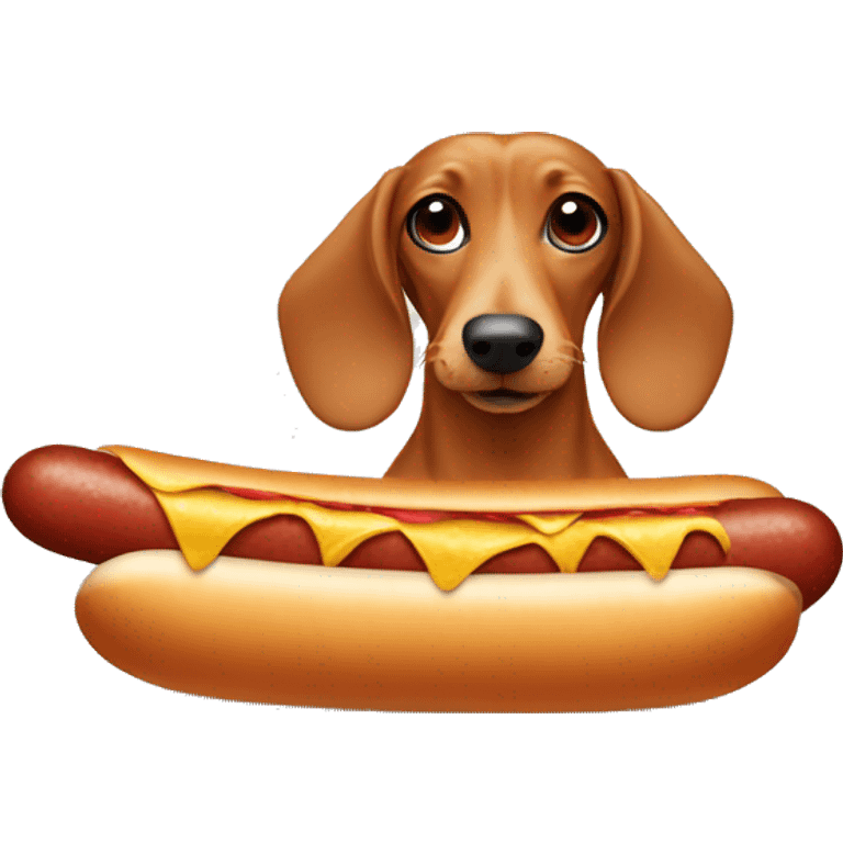 wiener dog in a hotdog costume emoji