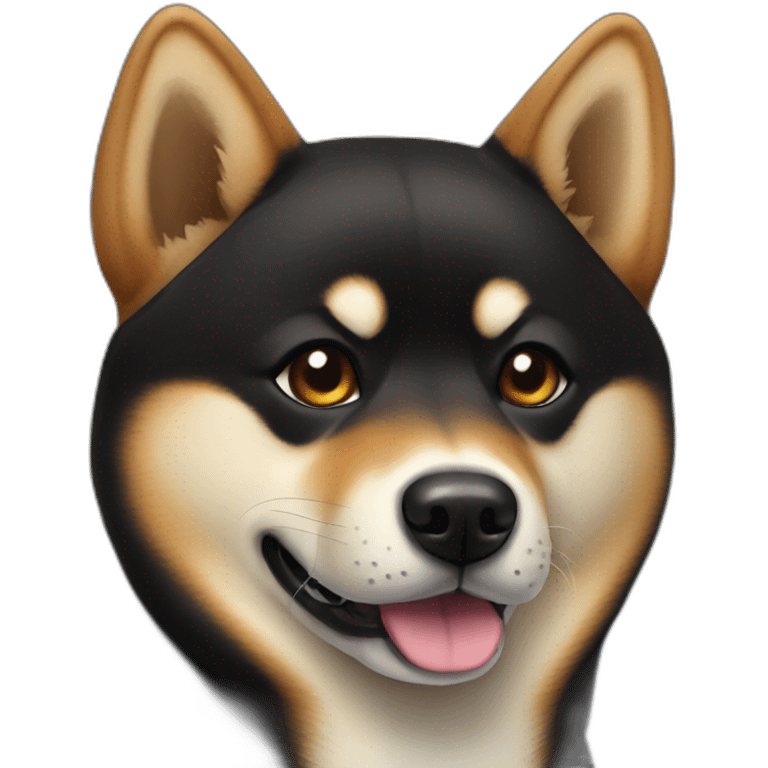 Black and tanned Shiba inu emoji