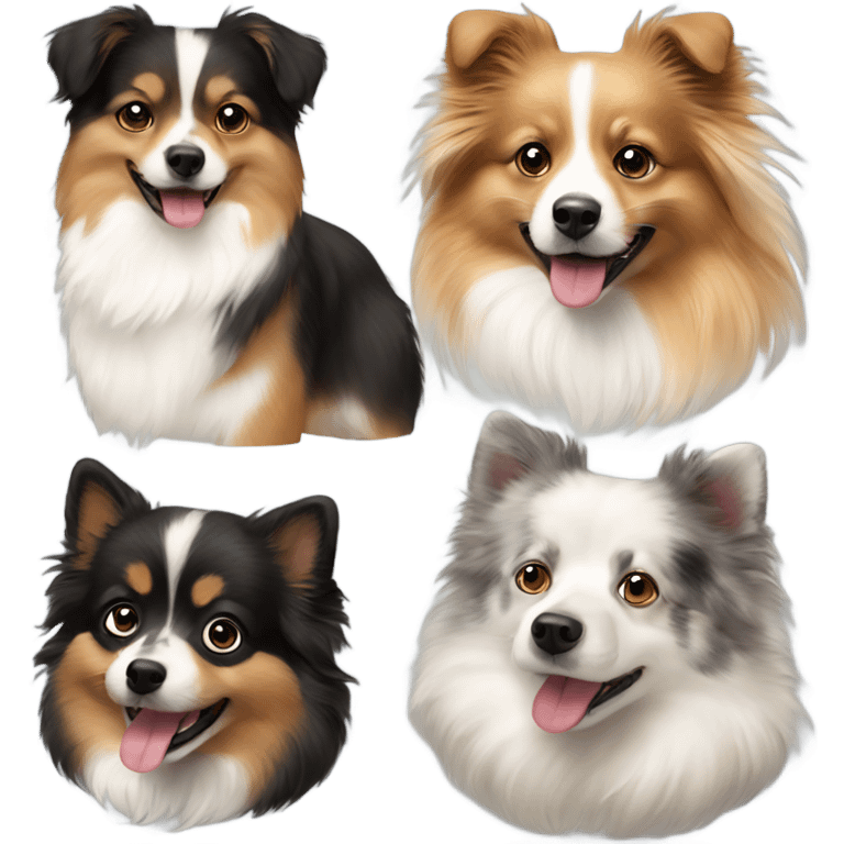 Pomeranian with Australian Shepherd emoji