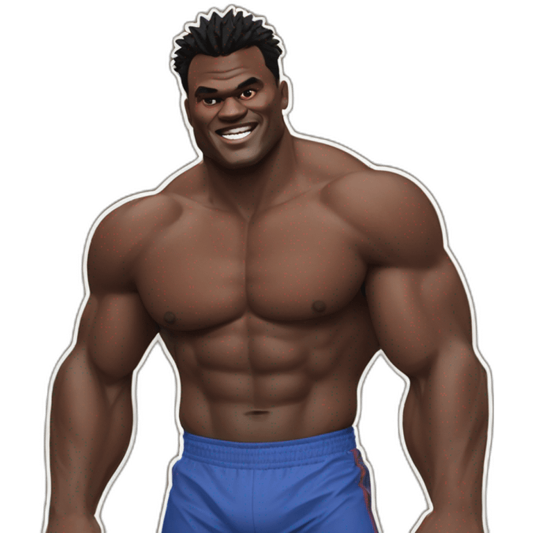 Francis Ngannou avec le corps de baki emoji