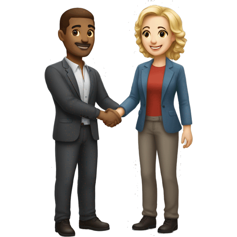 light-skinned restaurateur and blogger shake hands emoji