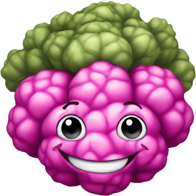 pink cauliflower smiling emoji