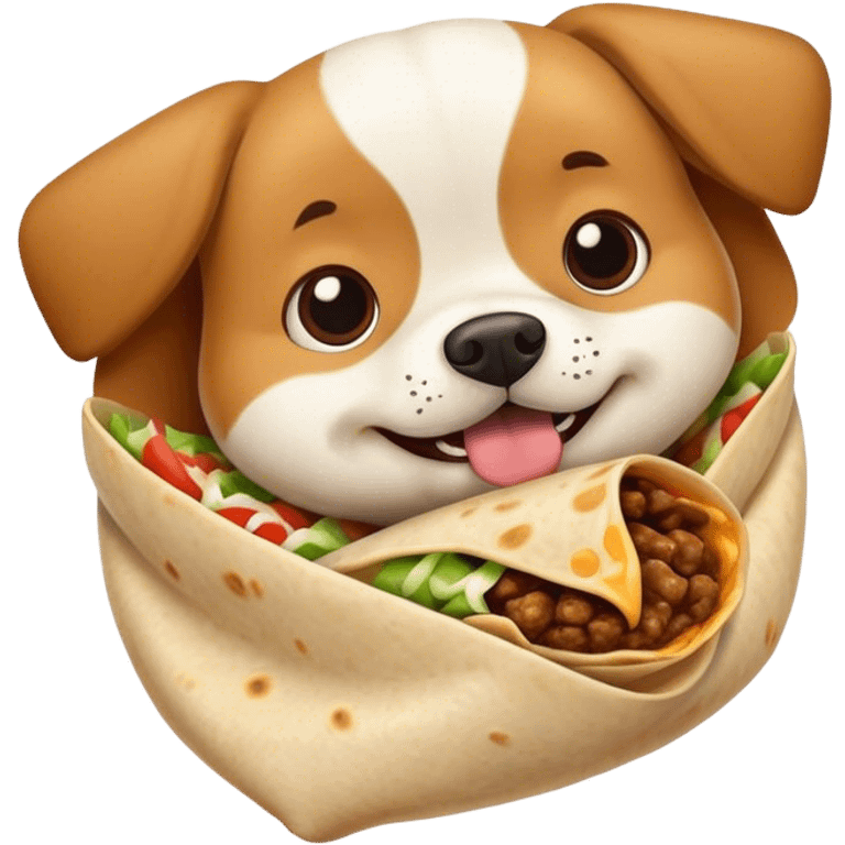 Dog eating a burrito emoji