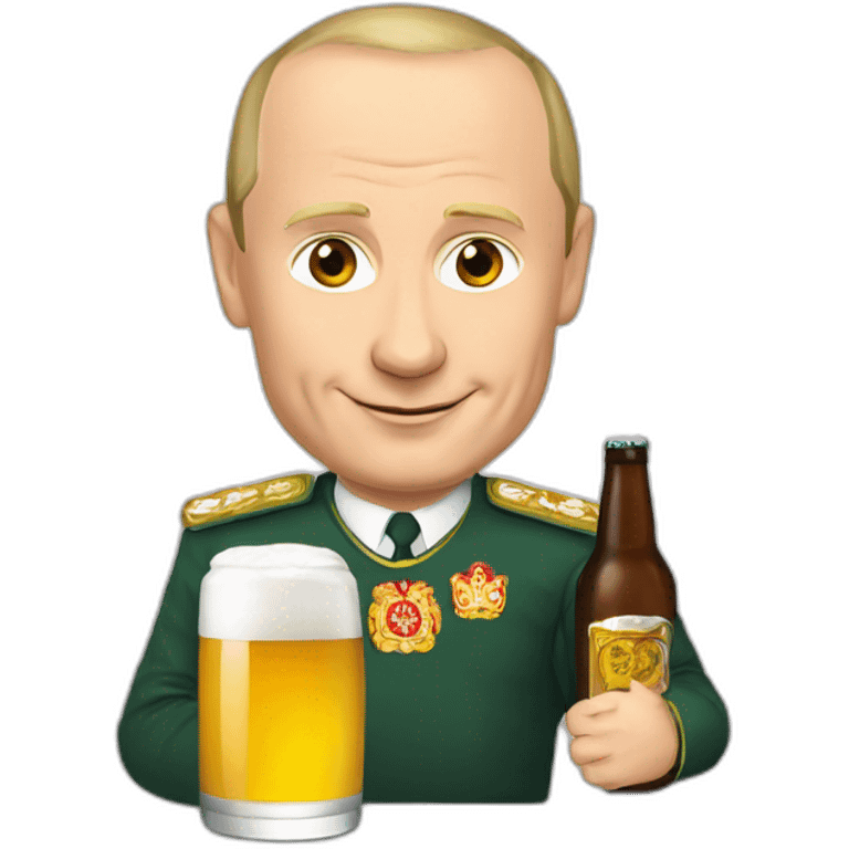 Putin avec une bière emoji